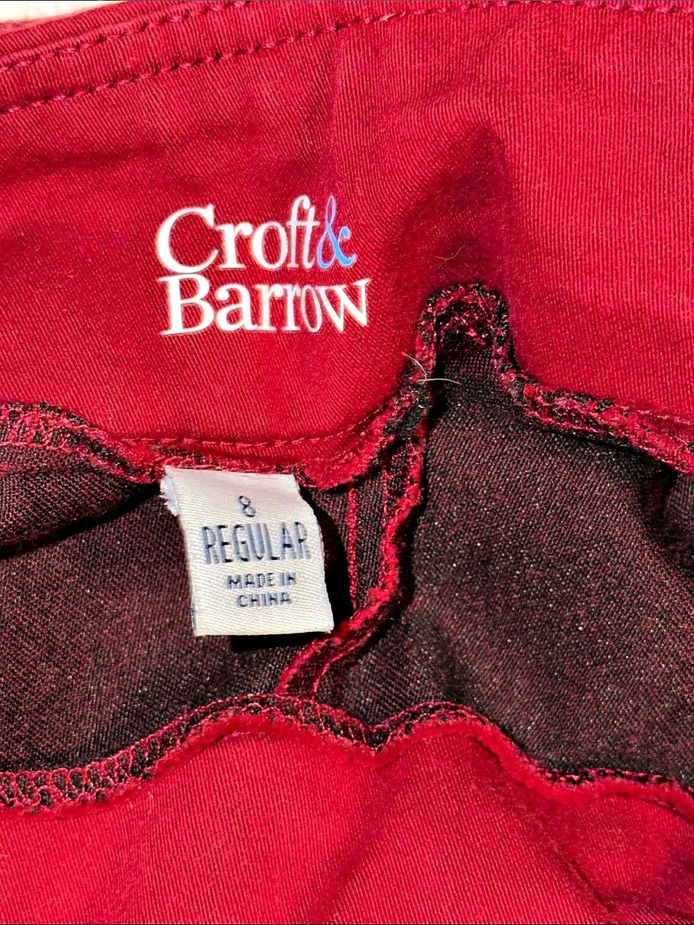 Croft & Barrow women’s Flat Front pants in Red Size 8 Like New - Picture 3 of 4